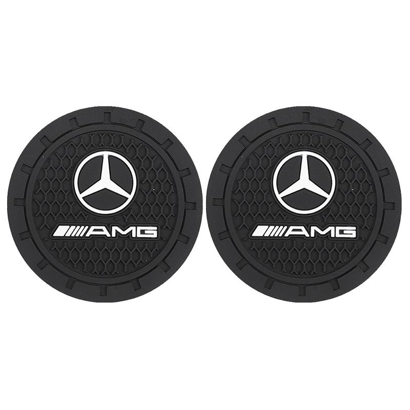 2Pcs Silicone Car Cup Holder Pad Non-Slip Coaster For Mercedes Benz AMG GLE GLS CLA CLE GLC CLS GLA W223 W213 W206 W464 W247