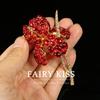 Vintage Exquisite Three-dimensional Flower Brooch Set with Diamonds and Glass, Exuding a Sense of Luxury Sophistication