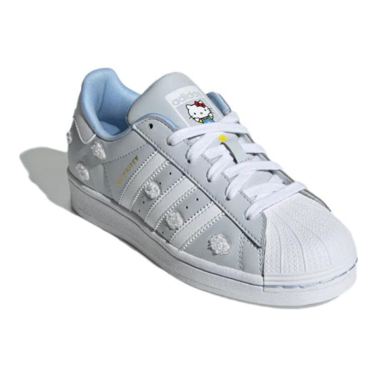 Hello Kitty x adidas Superstar J Вышитые облака Детские кроссовки Синий Гало-синий Облачно-белый IF7021