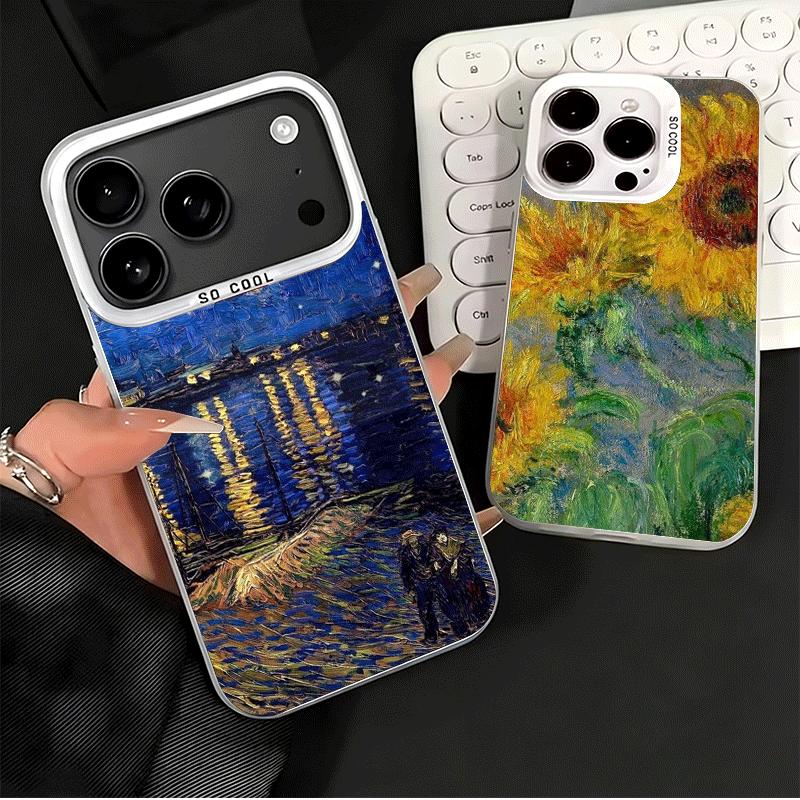 Эстетика масляной живописи Ван Гога Мягкий чехол для телефона для iPhone 15 16 17 Pro Max 17Air 16E 14 Plus 13 12 Mini Ударопрочная задняя крышка
