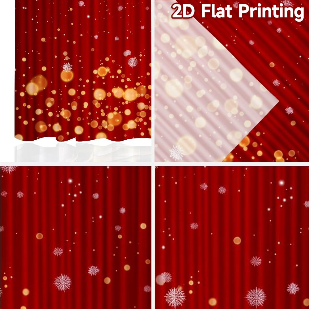 2pcs, 2D FLAT PRINTING Curtains (Without Rod) Festive Baubles Festival Creative Curtains Yarn Curtains Festive Perfect for