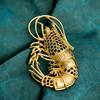 Women's Ocean Style Brooch 1Pcs Retro Metal Butterfly Embossed Pin with Lobster Detail for Dress Bag Scarf