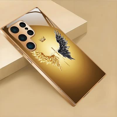Двухцветный Чехол для Телефона Angel High-end, Гальванизированный Стеклянный Чехол для Samsung Galaxy S26 S25 S24 S23 S22 S21 FE, Ultra, Plus