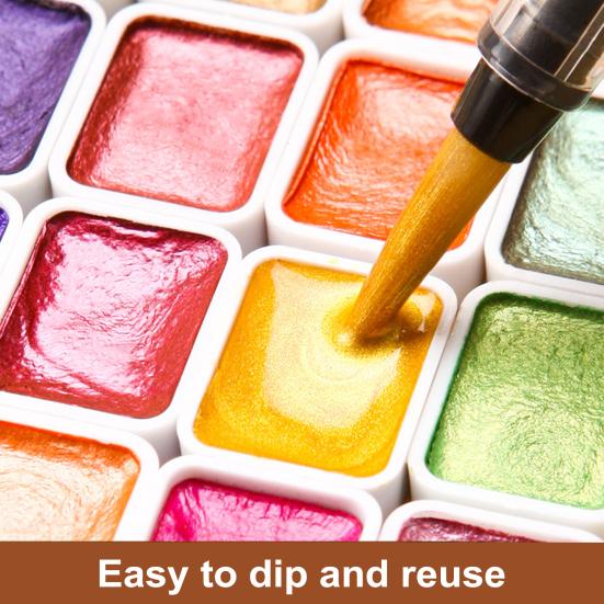 Набор акварельных красок с блестками, мерцающие металлические перламутровые цвета, портативные акварельные краски художественного класса