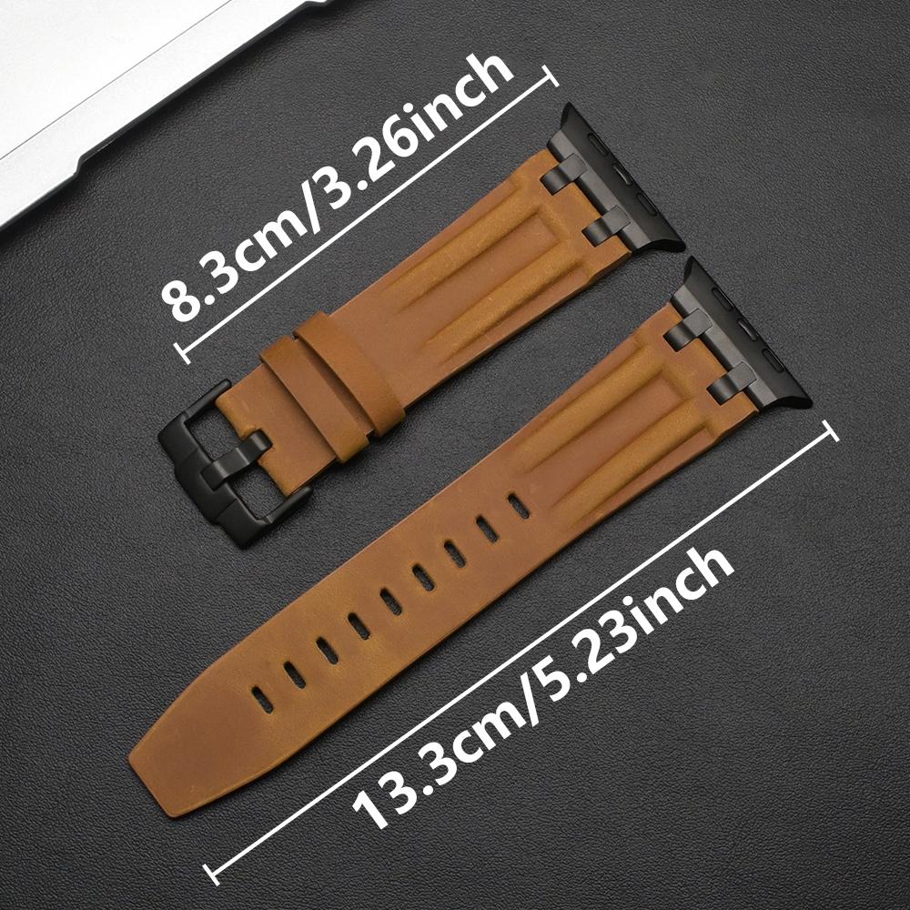 Кожаный ремешок на запястье для Apple Watch Ultra 3 2 49мм 46мм 45мм 44мм Аксессуары МУЖСКОЙ ремешок для Iwatch Серии 11 10 9 8 7 6 SE3