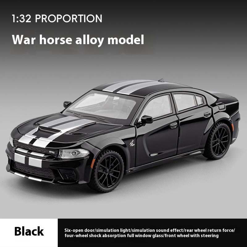 Масштабная модель автомобиля Dodge War Horse из литого сплава 1/32 со звуком и светом, амортизация колес, Игрушечная машина для детей, Подарок на день рождения для мальчиков