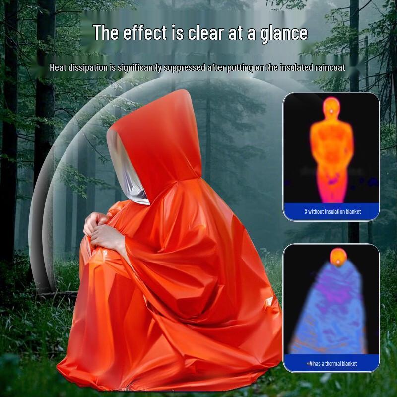 OLOEY Emergency Thermal Blanket & Poncho Kit