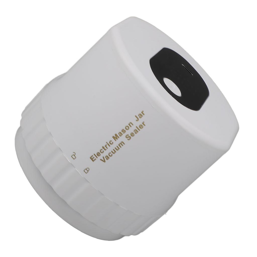 Electric Mason Jar Vacuum Sealer Rechargeable Automatic Cordless Jar Vacuum Sealer for Home White