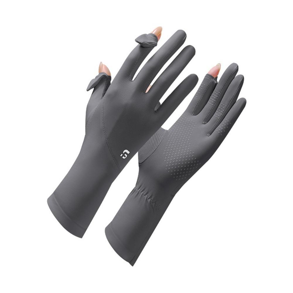 Flip Finger Sunscreen Gloves Anti-UV Driving Mittens New Ice Silk Gloves Women Men