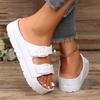 Summer Women's Thick Soled Slippers Outdoor Beach Sandals EVA Platform Flip Flops for House Slides Buckle Soft Thick Sole Sandals