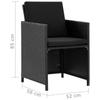11 Piece Garden Dining Set with Cushions Poly Rattan Black