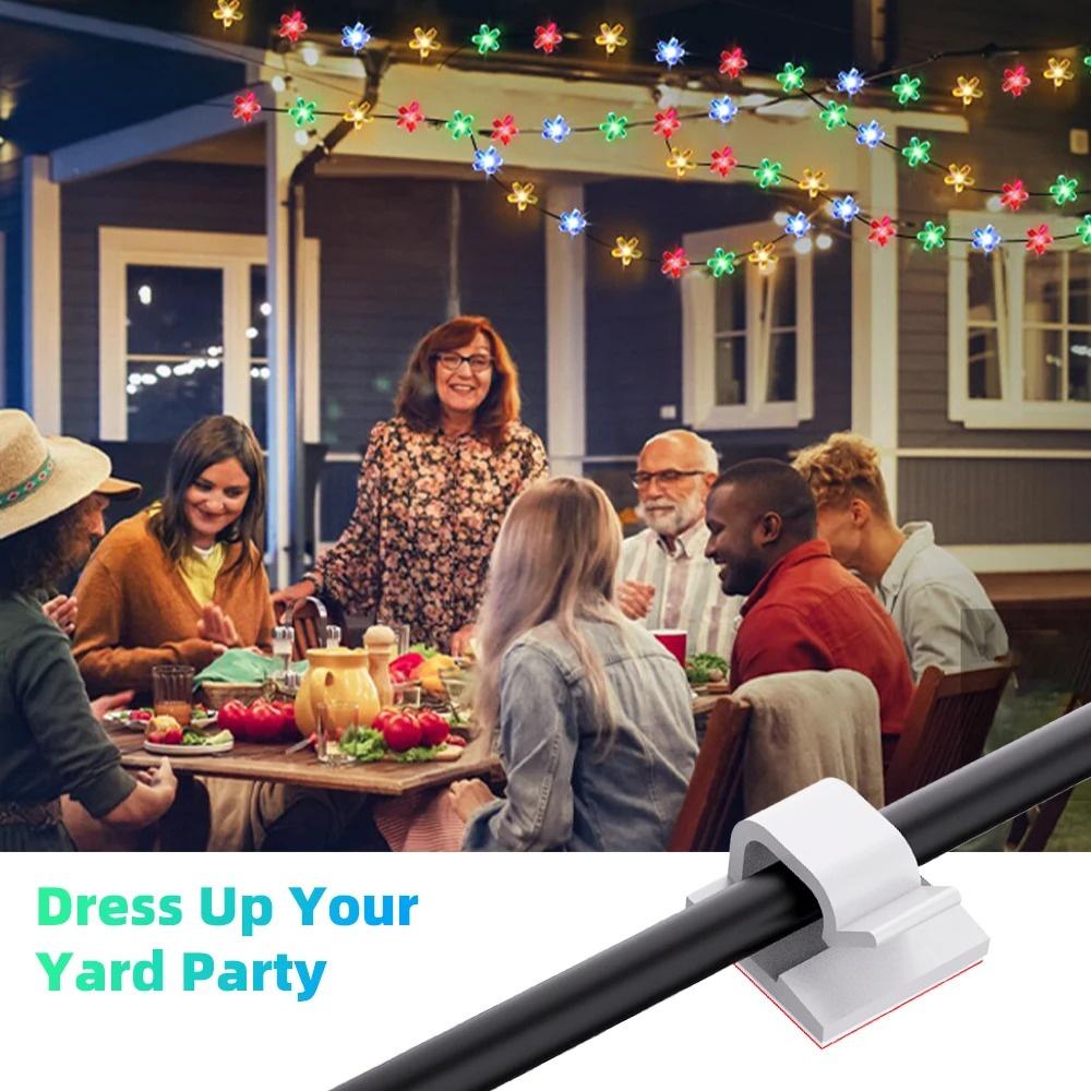 50 шт. Прозрачные самоклеящиеся кабельные зажимы для улицы и помещения, органайзер для проводов, держатель для шнуров с сильной адгезией для под стола, автомобиля