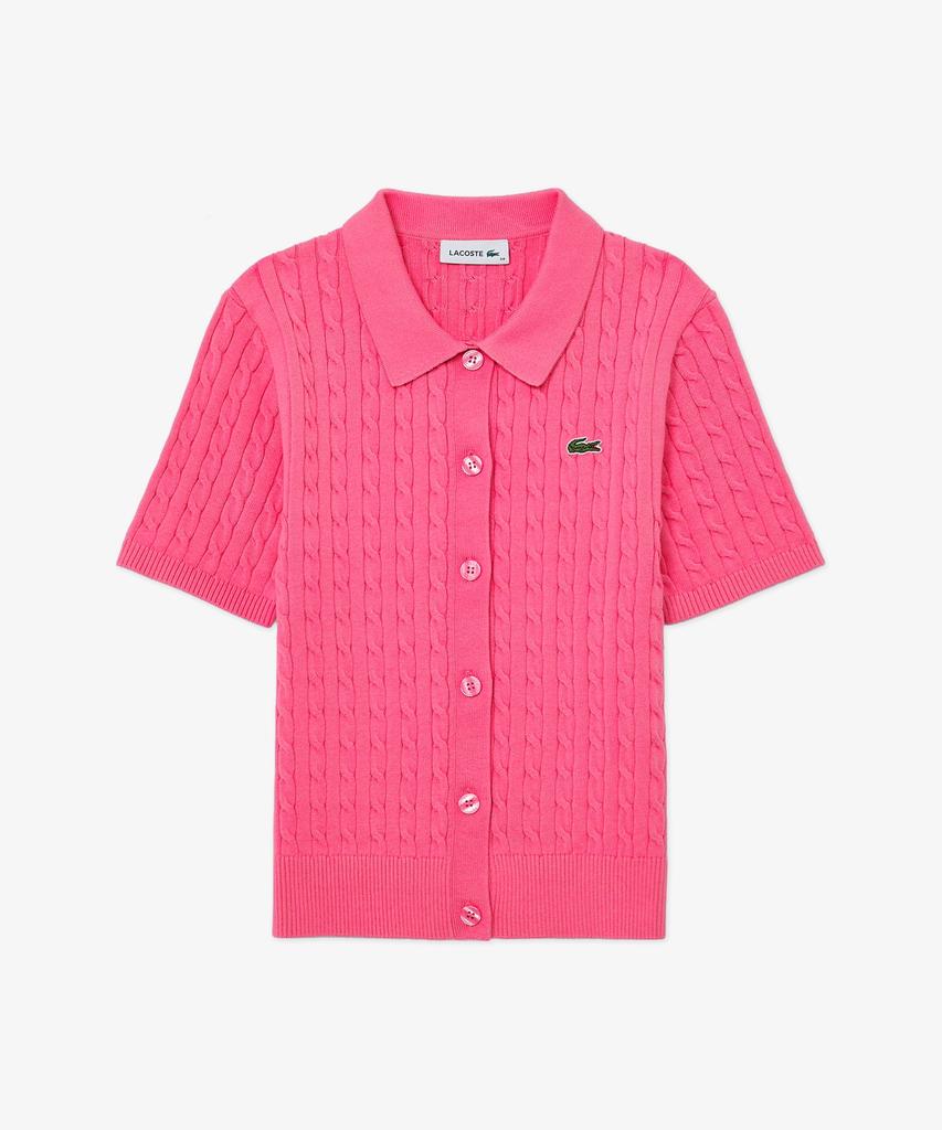 Женский вязаный кардиган-поло с коротким рукавом Lacoste Af280E-56G Glh