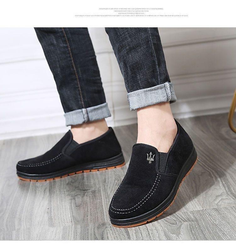 Мужская утолщенная хлопковая подкладка, теплая повседневная тканевая обувь, удобная зимняя обувь на плоской подошве, мягкая дышащая обувь