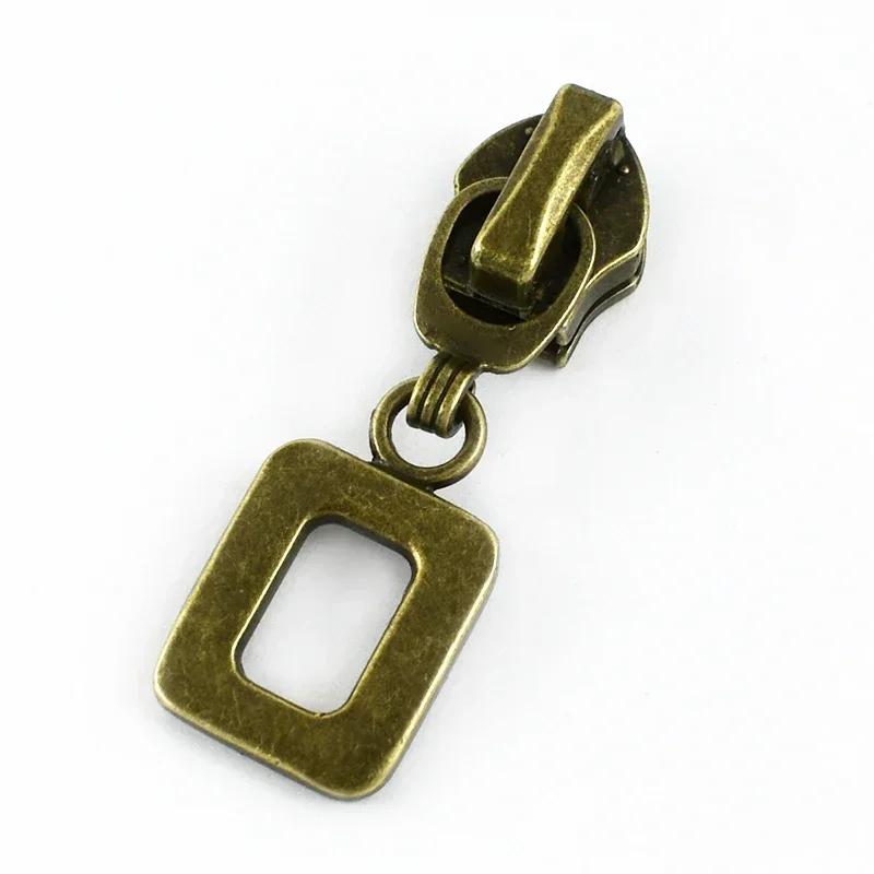 Meetee 5-20 шт. 5# Слайдер для нейлоновых молний, головка молнии из цинкового сплава, декор, бронзовый пуллер для молний, аксессуары для шитья куртки, пальто