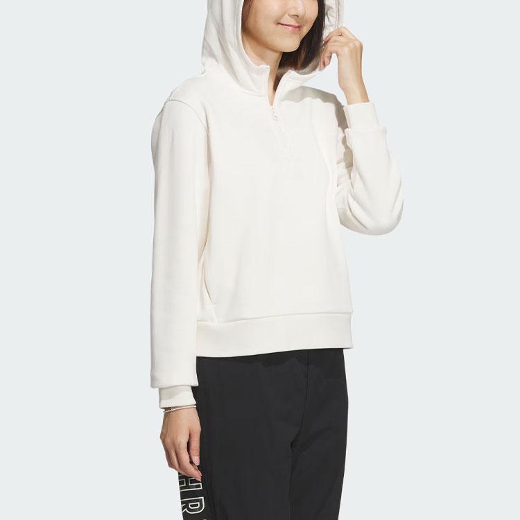 Adidas W Fustl Hoodie Floral Print Sports American Style Pullover Hoodie Women Hoodies Pink White IM8981