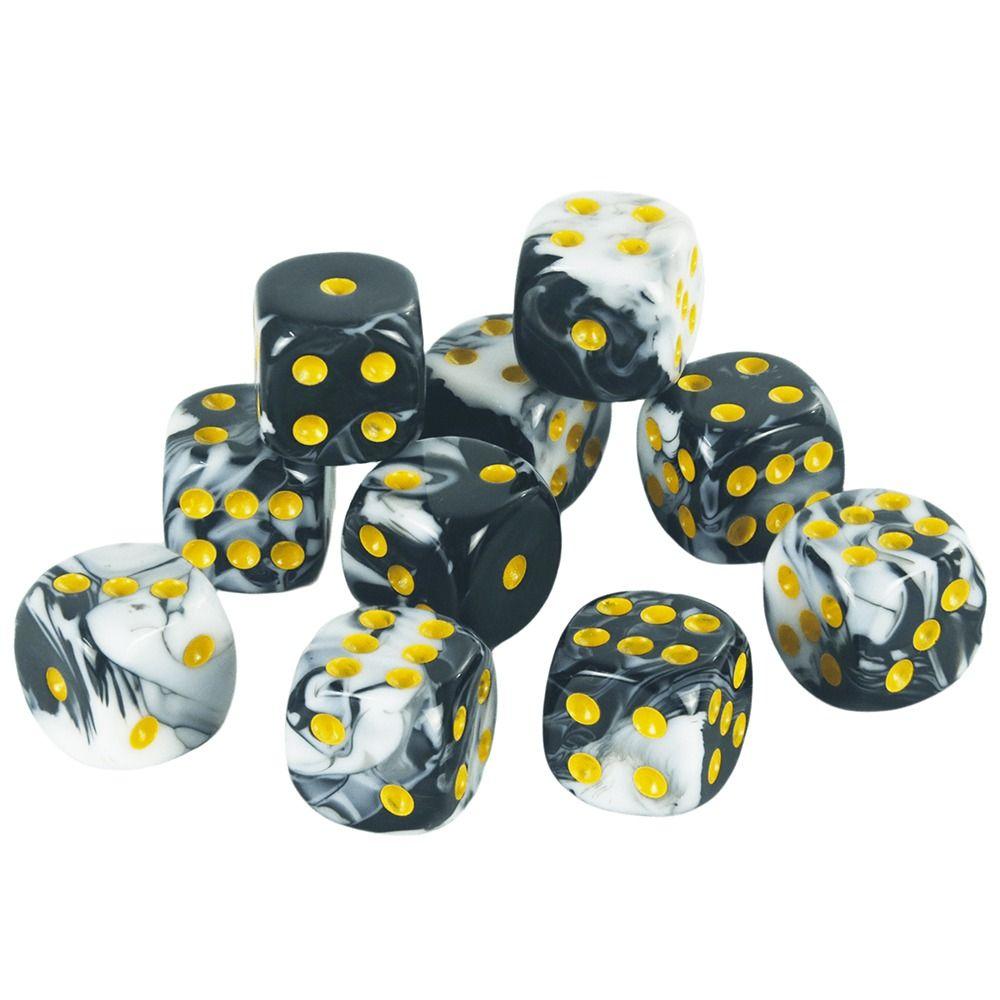 10Pcs/set D6 16mm Colored 6-sided DND Dice Translucent Colors Party Game Polyhedral Dice Role-Playing Acrylic Table Game