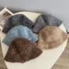 Fashion New Personalized Mixed Color Circle Yarn Dome Basin Hat Women's Winter Sweet Warm Short Brim Fisherman Hat