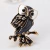 Женская брошь с инкрустацией стразами в виде совы, булавка для одежды, украшения, подарки