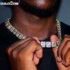 Men Women Bling Iced Out Chain Baguette Tennis Cuban Necklaces Gold  Color Shine Square Crystal Necklace Hip Hop Jewelry