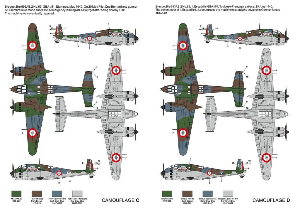MH Models Масштаб Breguet 693AB2 Французский штурмовик Второй мировой войны Набор для 3D-печати MHZM48004 1/48 (Самолет)