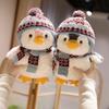 Cartoon Cute Snowflake Hat Penguin Doll Plush Toy Scarf Hat Little Penguin Doll Gift Woman