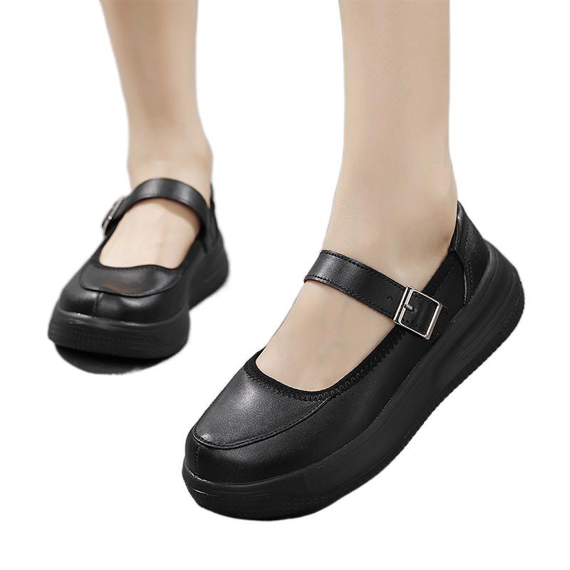 2025 Spring Mother Shoes Leather Surface Sports Soft Sole Elderly Shoes Comfortable Non-slip Grandma Shoes Velcro Middle-aged and Elderly Women's S