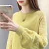 Hollow Knit Sweater for Women's Spring Collection Women's ClothingRound Neck Loose Fitting Outerwear As A Base LayerSpring Top Thin Fashion