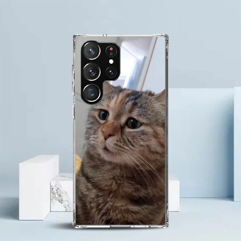 Смешные мемы с домашними кошками Мягкий чехол для Samsung Galaxy S25 Edge S26 S24 S23 Ultra Чехол для телефона S22 S21 Plus S20 FE Чехол с принтом