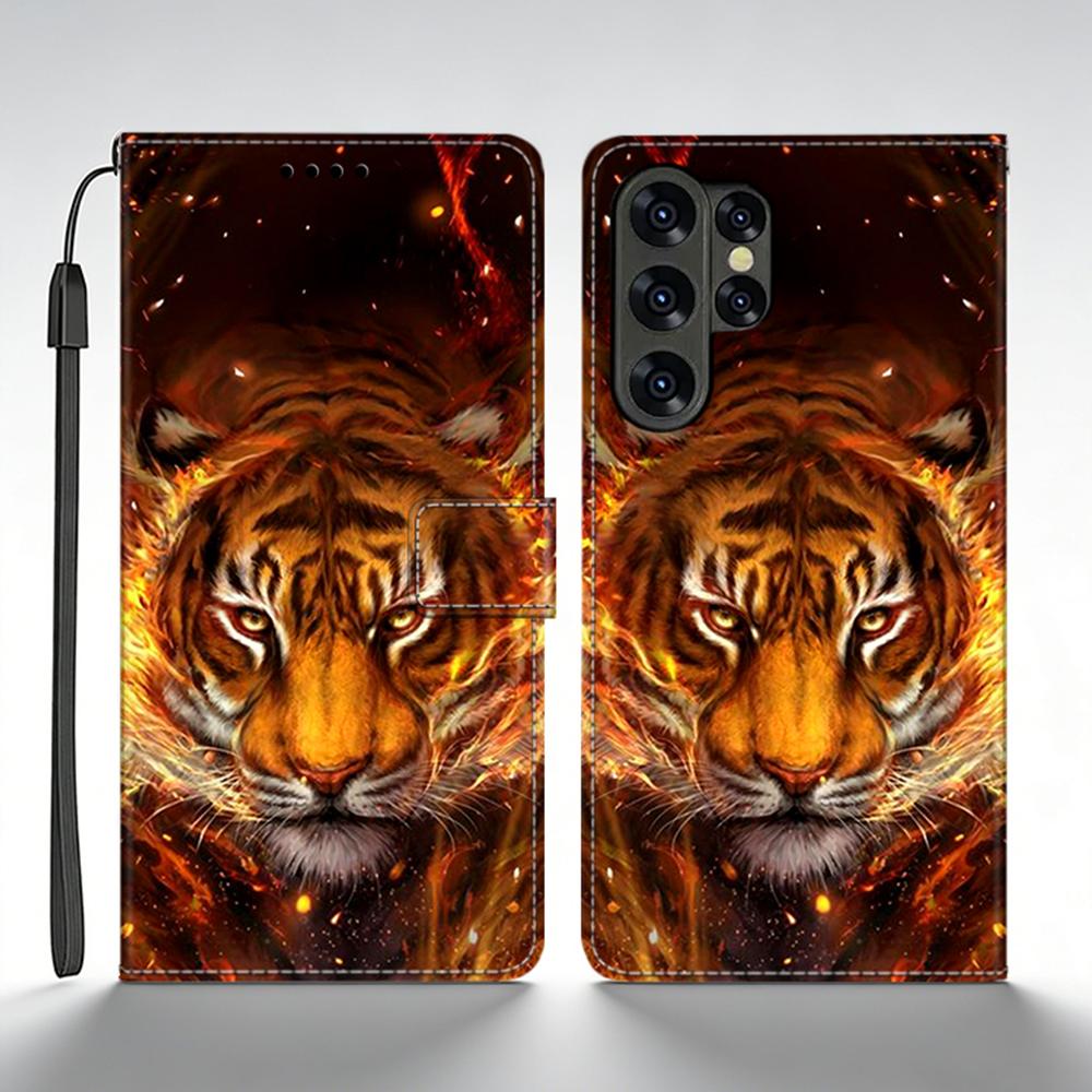 Чехол-бумажник с откидной крышкой из кожи для Samsung Galaxy S25 Ultra, чехол для Samsung S25 Ultra SM-S938B, задняя крышка с принтом, Coque Fundas