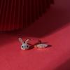 Year of The Rabbit Full Diamond Rabbit Carrot Earrings Women's New Trendy Sweet Cute Small Fresh Earrings Earrings
