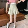 WTEMPO Летние женские плиссированные шорты для костюма с высокой талией, модные свободные шорты, широкие шорты, повседневные шорты, шорты для костюма