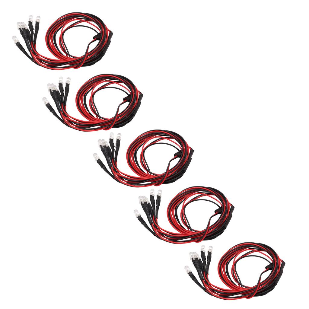 5Pcs RC Car LED Light Kit 24.8in 6LED Per Piece Durable Silicone Easy Operation 6Leds RC Car Light