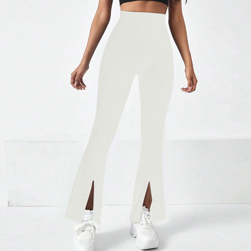 Baoshun Фирменные брюки с широкими штанинами и разрезом спереди, облегающие с низкой посадкой, персиковые бедра, брюки для йоги, женские длинные брюки