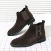 Fashion Casual British Style Short Boots Side Zipper Mens High-Top Shoes Classic Retro Genuine Leather Male Chelsea Ankle Boots