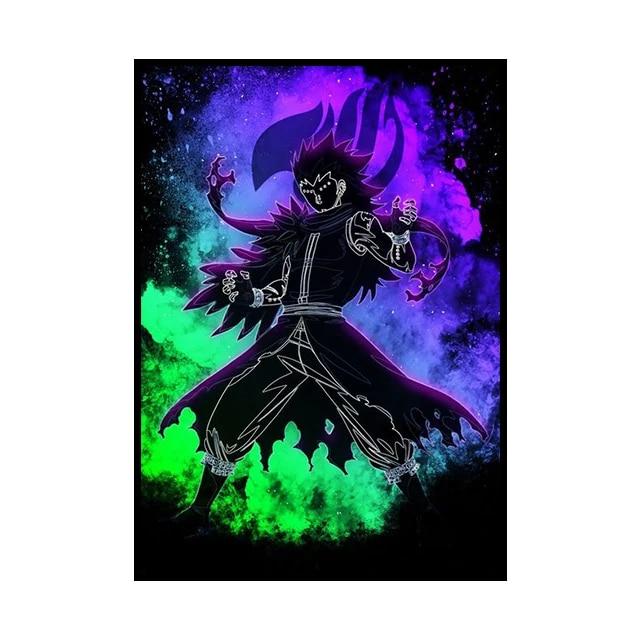 Японское аниме-персонаж, украшение, фреска, плакат «Хвост феи», холст, живопись и настенные художественные принты для детской комнаты для современного домашнего декора, без рамки