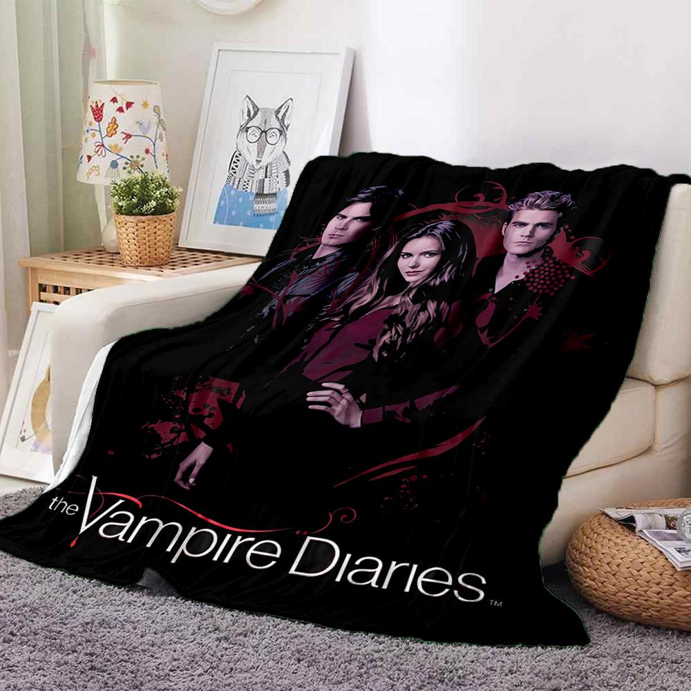 1Pc Vampire Diaries Romance Blanket Soft And Comfortable Casual Warm Camping Travel Christmas Halloween Xmas Gift M924633