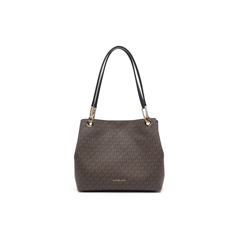 Michael Kors MK Logo Leather Tote Shoulder Bag Women bags Gray Brown 30F3G8KT7B-292