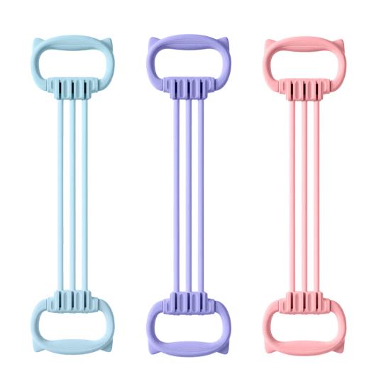 Регулируемая фитнес-лента с 6 трубками и ручкой в виде кошачьего ушка для мужчин и женщин, растяжка для рук, плеч, спины, силовая тренировка, эластичное натяжение