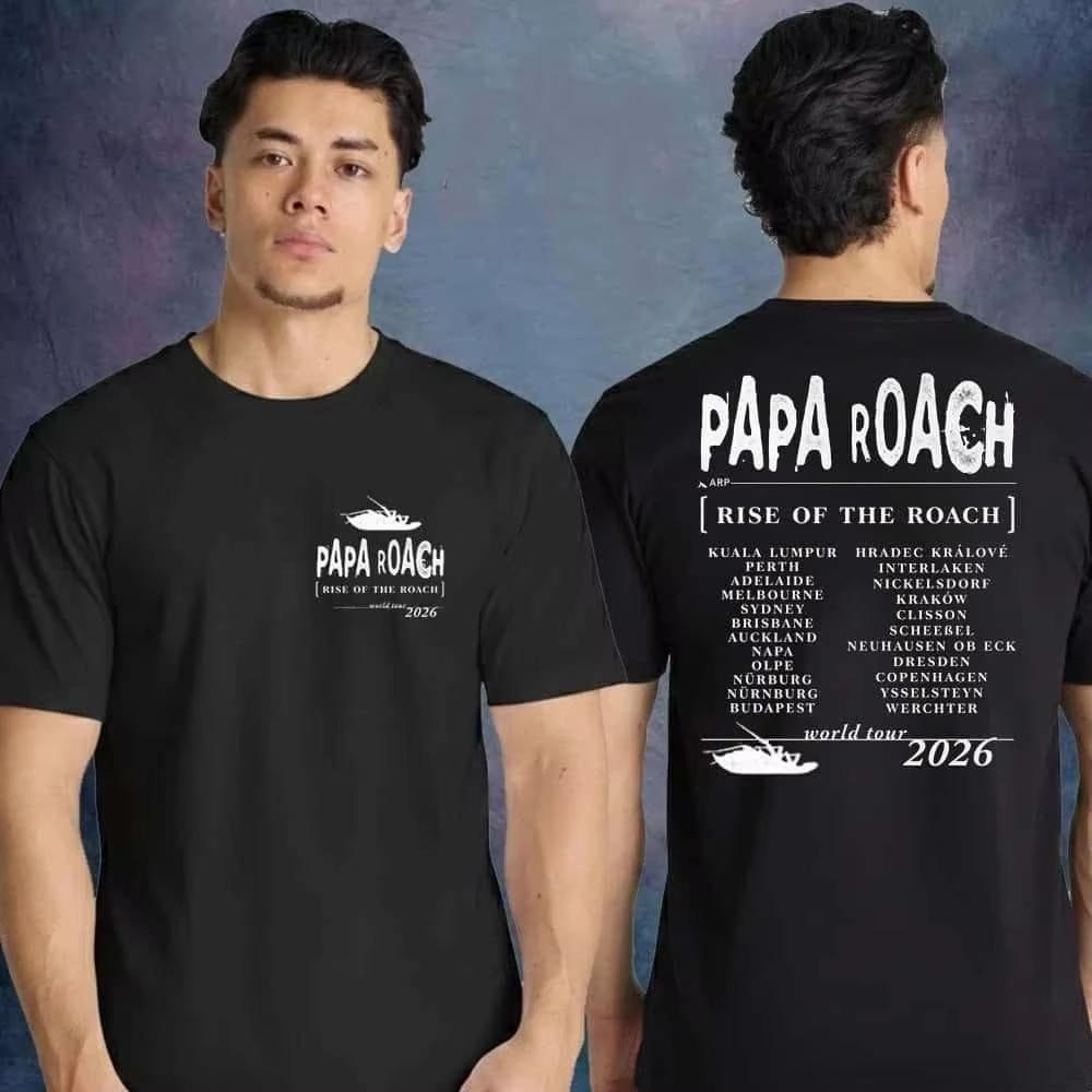 2026 New Papa Roach Infest Album Rock Double‑Sided Graphic‑Print Unisex Loose Short‑Sleeve Y2K Street‑Style Casual Summer Top Women And Men T-Shirt