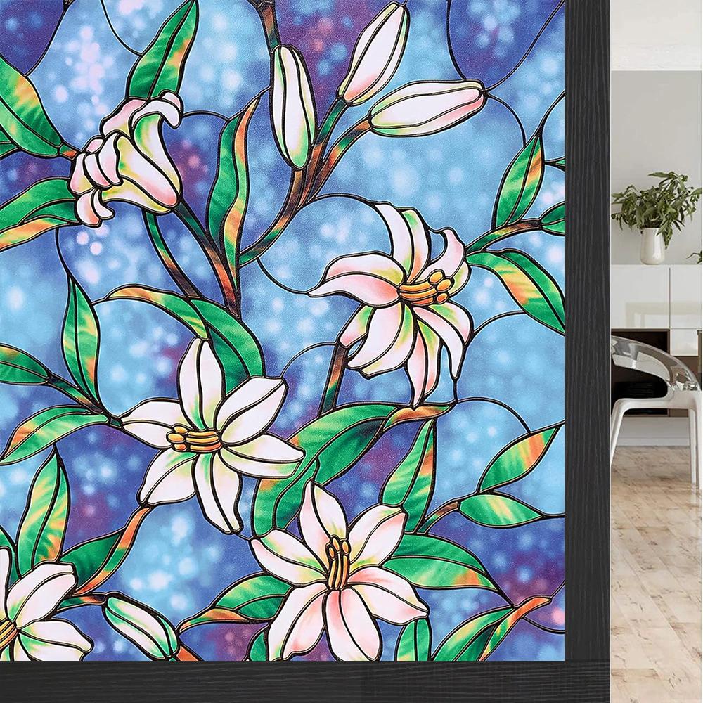 45/60/90 см Радужная пленка для оконной защиты 3D Декоративные виниловые витражные наклейки Статичные самоклеящиеся наклейки на оконную пленку