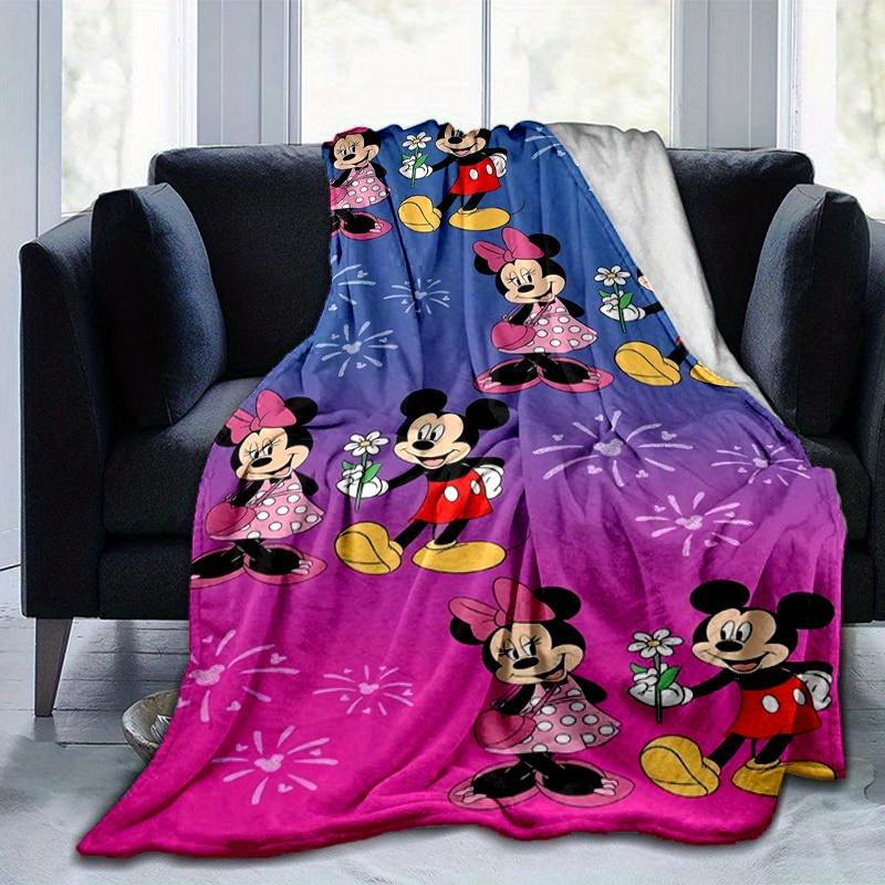 1pc. Mickey & Minnie Mouse Floral Patterned Blanket - Perfect for Home, Office, Outdoor Use, Gift Idea, Suitable for All Seasonsz0417242
