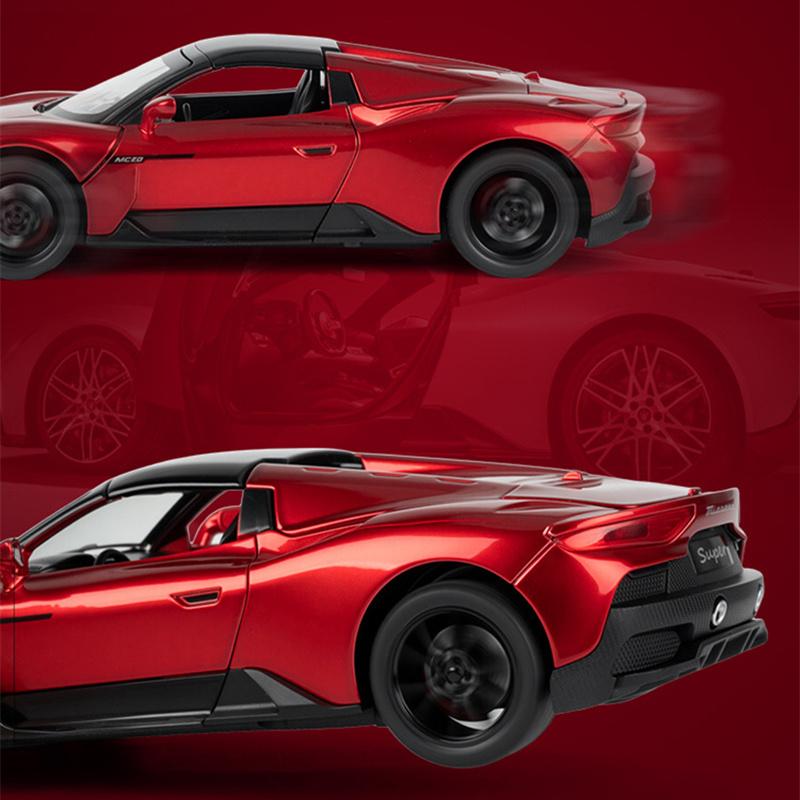 1/32 Мазерати MC20 Кабрио Купе Сплав Спортивный Автомобиль Модель Литьевой Металл Гонки по Трассе Транспортные Средства Модель Автомобиля Звук и Свет Детские Подарки