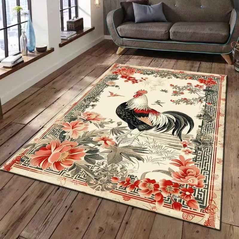 Китайский Традиционный Петух Пион Цветочный Узор Цветочный Ковер Нескользящий Коврик Коврик для Гостиной Украшение Дома Восточный Декор