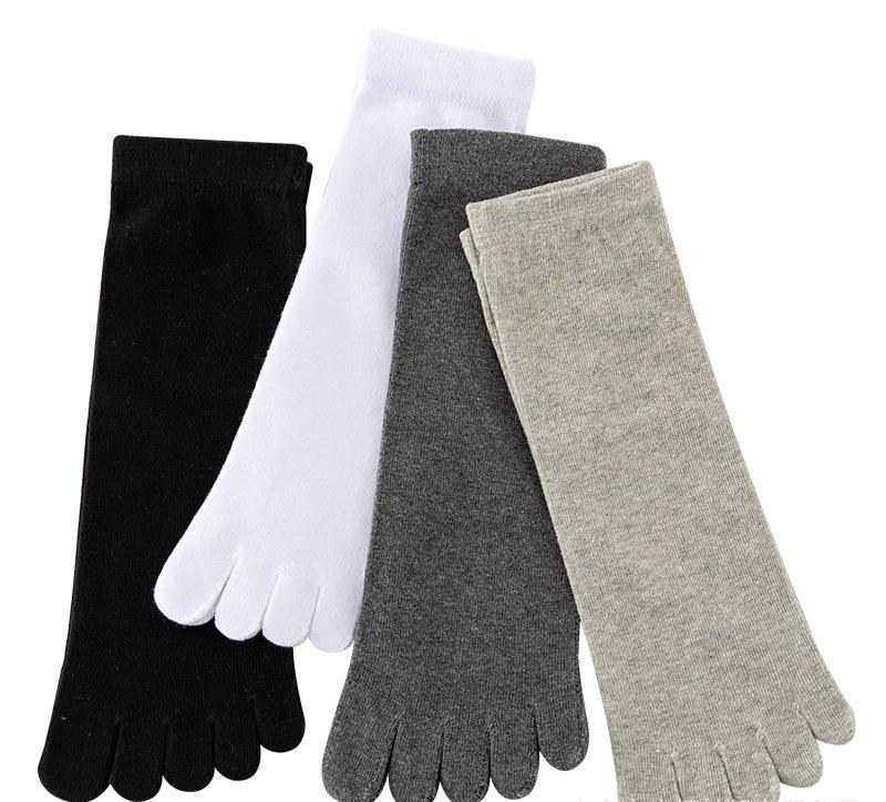 Toe Socks Men Cotton Five Fingers Socks Breathable Short Ankle Crew Socks Sports Running Solid Color Black White Grey Male Socks