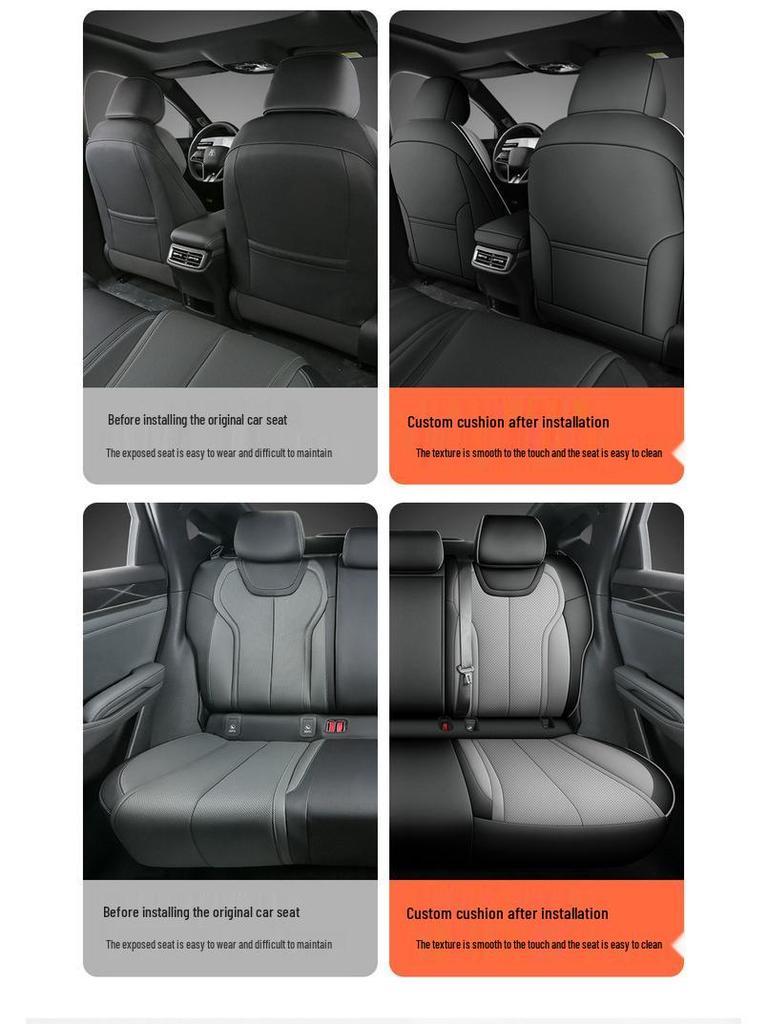BYD Qin L Compatible Full Leather Car Seat Cushion - All-Season, Five-Seat Design