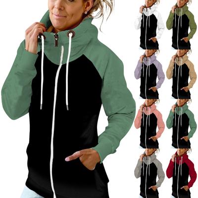 Женский и зимний однотонный лоскутный утепленный свитшот Топ Куртка