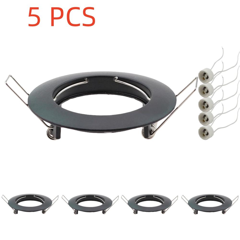 5 Pcs Recessed Ceiling Lamps with Holder GU10 Socket Base LED Spot and Halogen Built-in Spot Lights