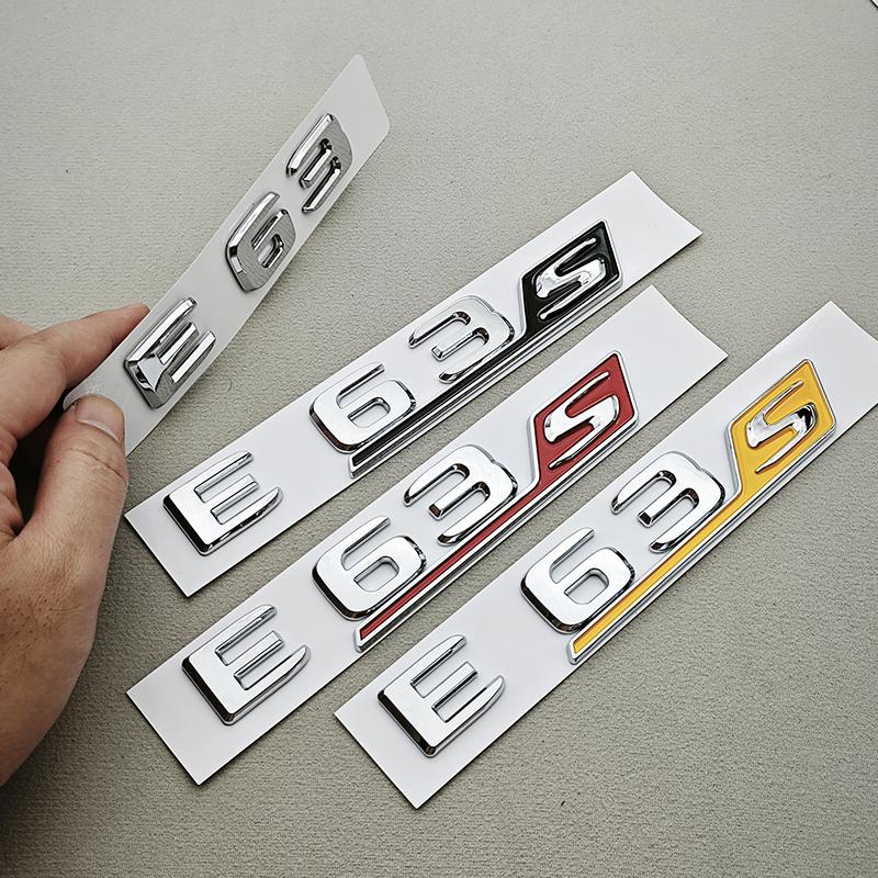 3D ABS Chrome Black Car Letters E63 E63S Logo Emblem Sticker Car Trunk Badge Decals For Mercedes Benz E63 E63S W213 Accessories QK0