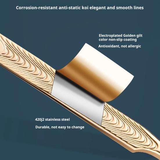 5 шт. пинцетов для наращивания ресниц из нержавеющей стали, точные прямые пинцеты с резным кончиком из волокна, профессиональные пинцеты для ресниц